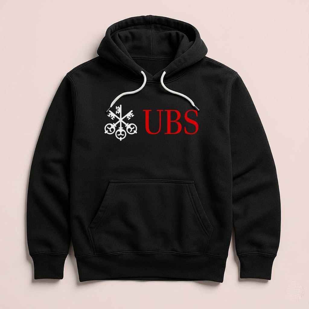 Hoodie Unisex Sweater Fleece Black Cloth UBS Union Bank of Switzerland