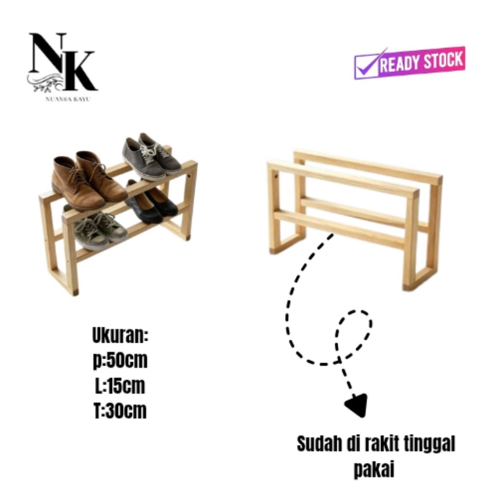 Rak Kayu Sepatu/ Rak Sandal