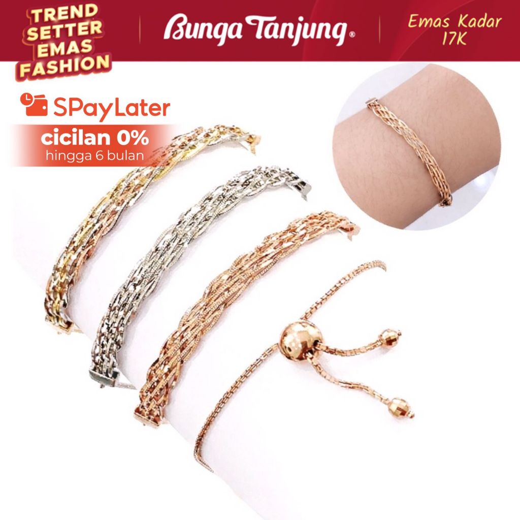 GELANG CHOKER SERUT - EMAS 17K - BUNGA TANJUNG GOLD