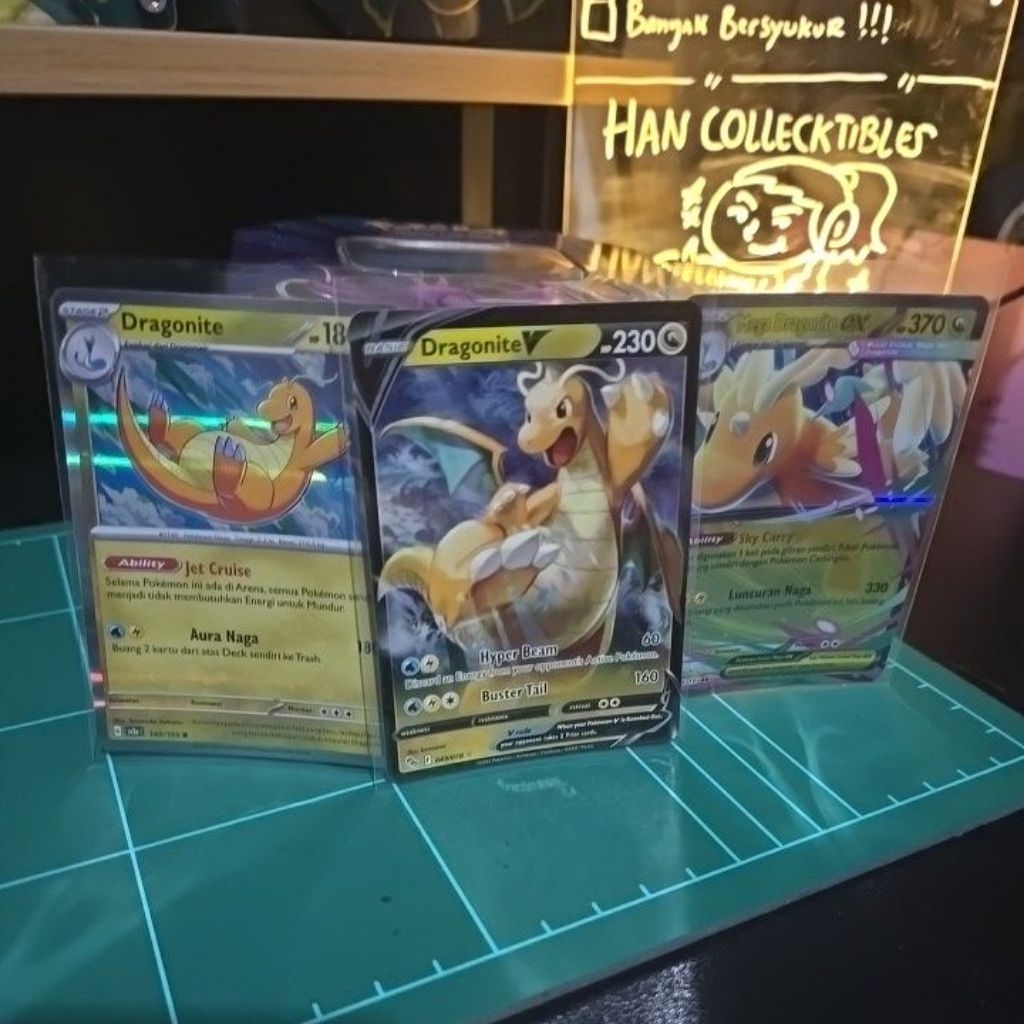 Pokemon TCG Indonesia & English: Dragonite Holo, Dragonite V, Mega Dragonite EX