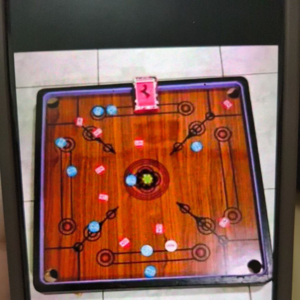 Meja Karambol Kecil 60x60cm Warna Coklat - Desain Elegan, Bonus Biji Karambol