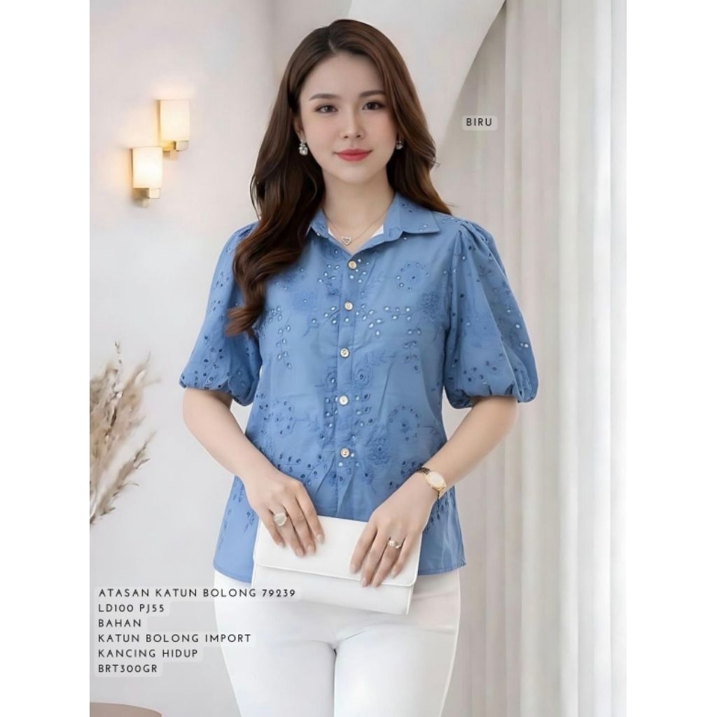 KEMEJA BLUS ATASAN KATUN BOLONG BANGKOK 79239 ATASAN KATUN BORDIR 68236 BANGKOK