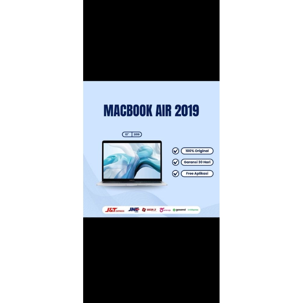 Macbook Air Retina 2019 (13 Inch) Intel Core i5 || Ram 8/128gb / 256gb / 512gb Second Original
