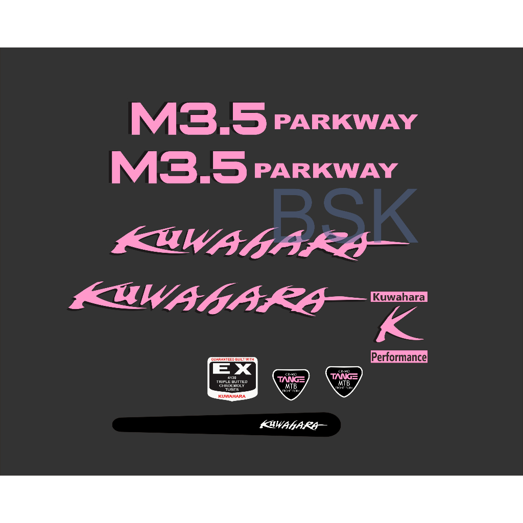 DECAL SEPEDA KUWAHARA M3.5 TRANSPARAN