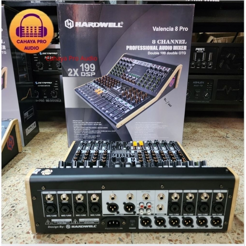 Mixer Hardwell Valencia 8 Pro Original 8 Channel Double Effect 199 DSP Edit A & B