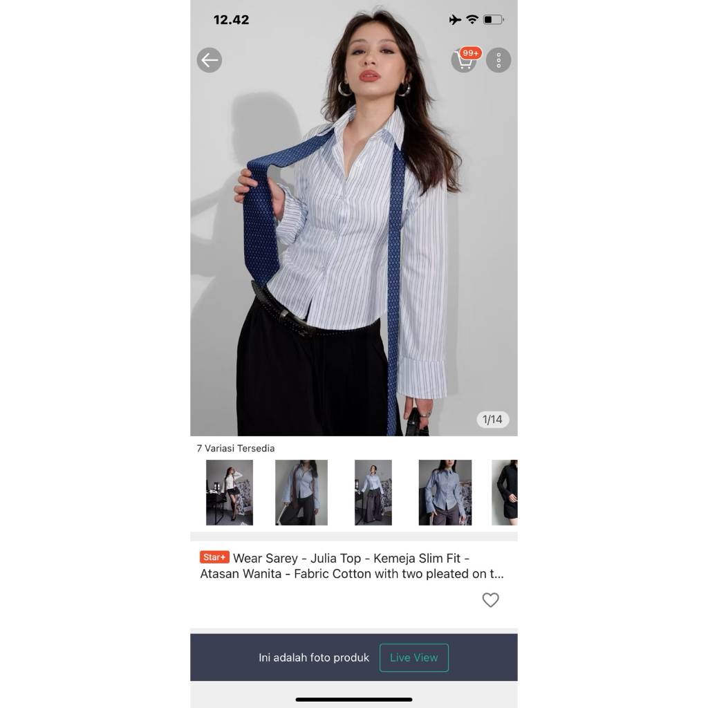 kemeja fit body wear sarey ld 95