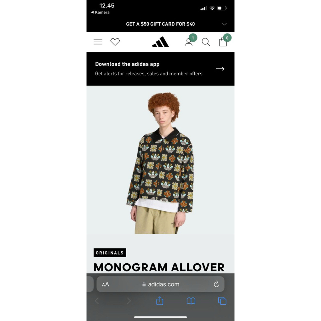 Adidas Monogram allover corduroy black BNWT