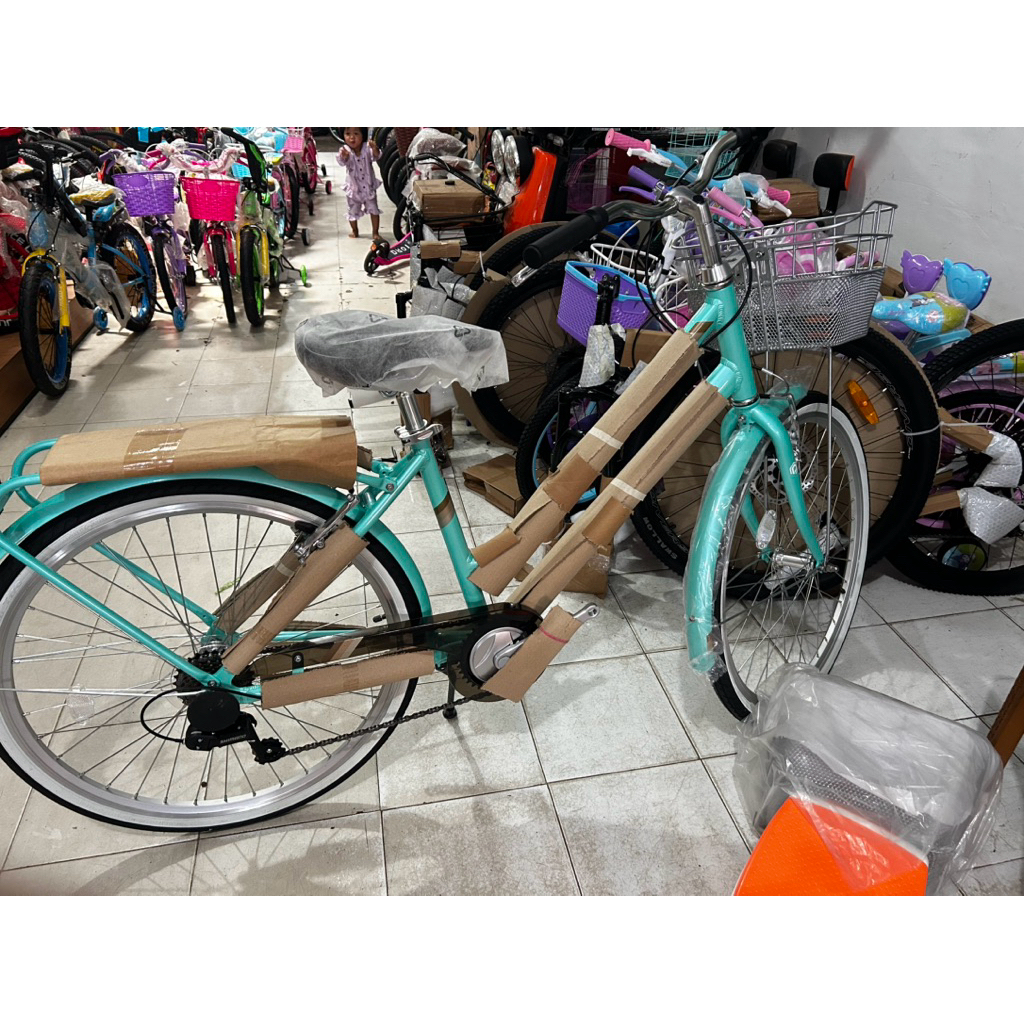 Sepeda Polygon Lovina 26 Inch City Bike 7 Speed Shimano Keranjang Depan Boncengan Belakang