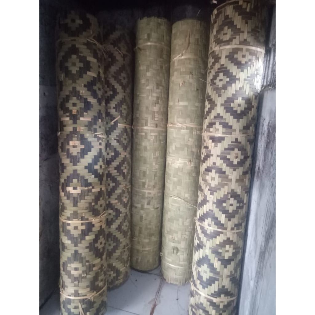 3 lembar anyaman bilik bambu hinis motif 2*2,5