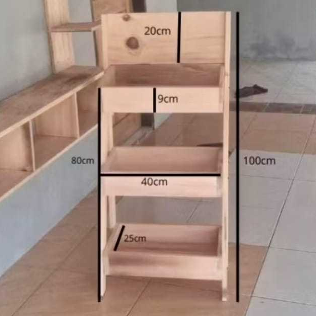 Rak Buah Rak Display Susun Full Kayu Rak Sayur Wooden Vegetable Fruit