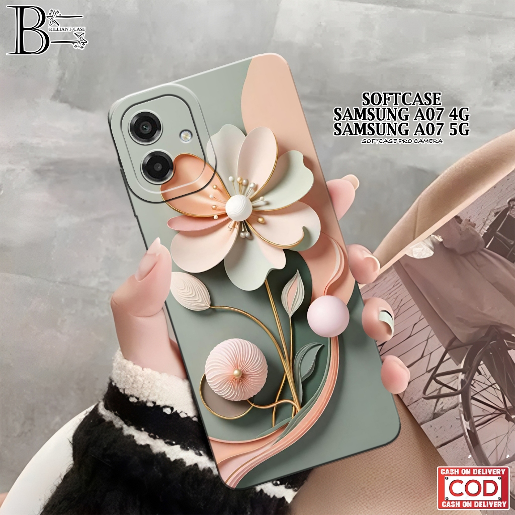 Case Samsung A07 5G 2026 Terbaru - Fashion Case Bunga - Casing Samsung A07 5G 2026 - Silikon Pro Cam