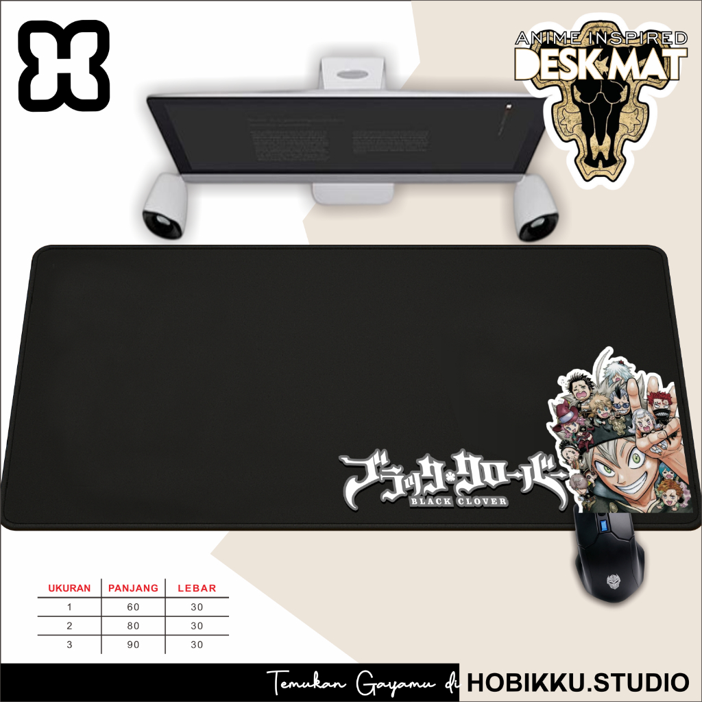 BLACK CLOVER Deskmat mousepad extended anime Big Size 60x30 80x30 90x40 Anti Selip Mouse Pad Lucu Ke
