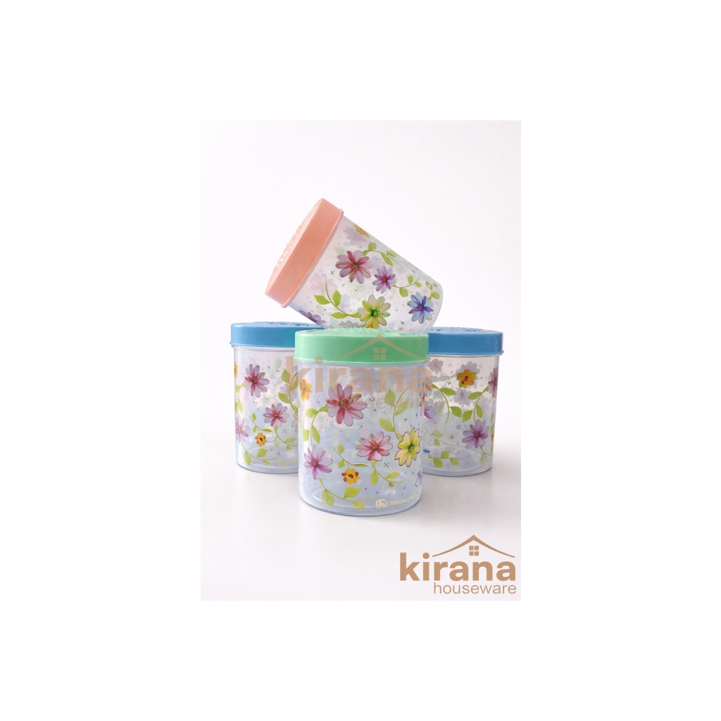 Toples Plastik Bening Mutiara Motif Bunga/Toples Bening Bunga/Toples Kue Nastar/Toples Lebaran