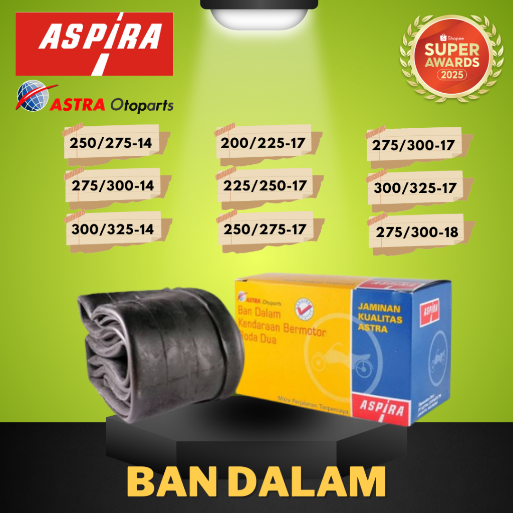 [READY COD] BAN DALAM MOTOR ASPIRA RING 14 / RING 17 / RING 18 BAN DALAM 70/90 80/90 90/90 300 275 2