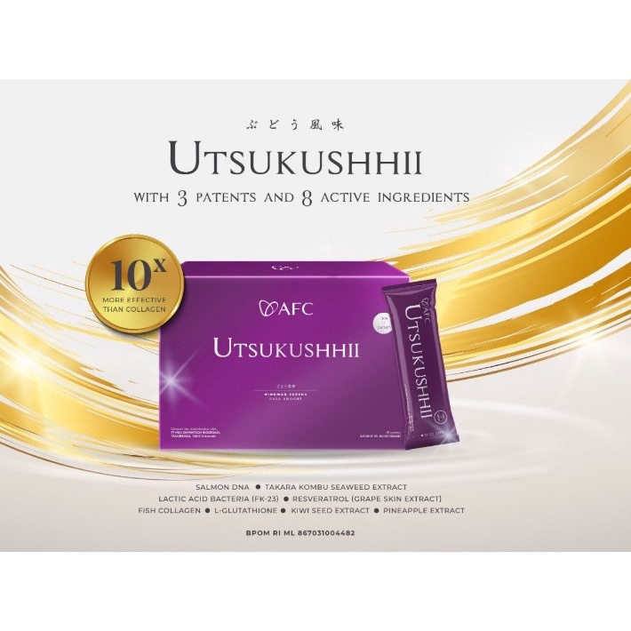 BIG SALE AFC UTSUKUSHII GOLD UTSUKUSHI UTSUKUSHHII GOLD ORIGINAL ASLI 1 BOX ISI 28 SACHET