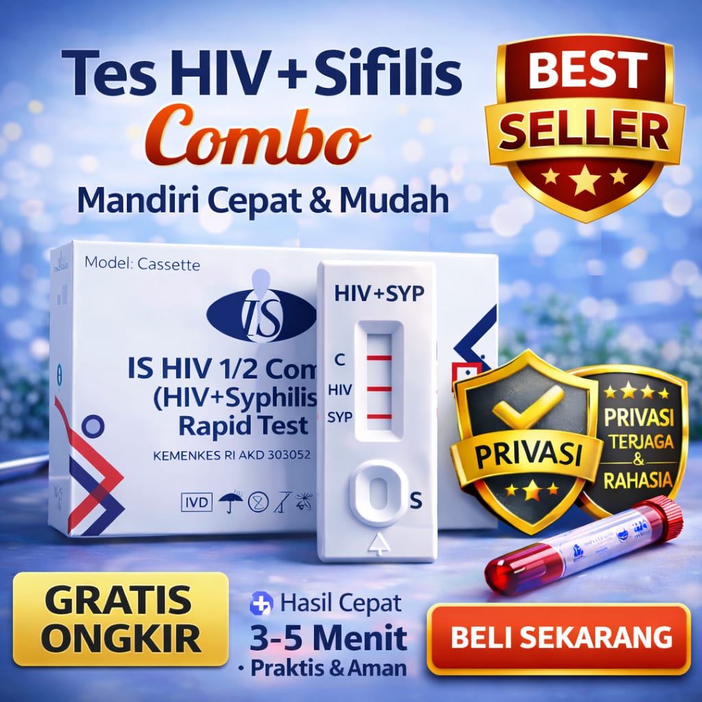 Alat Tes HIV + Sifilis Mandiri COMBO - Rapid Test HIV dan Sifilis COMBO Mandiri - Paket Tes HIV dan 