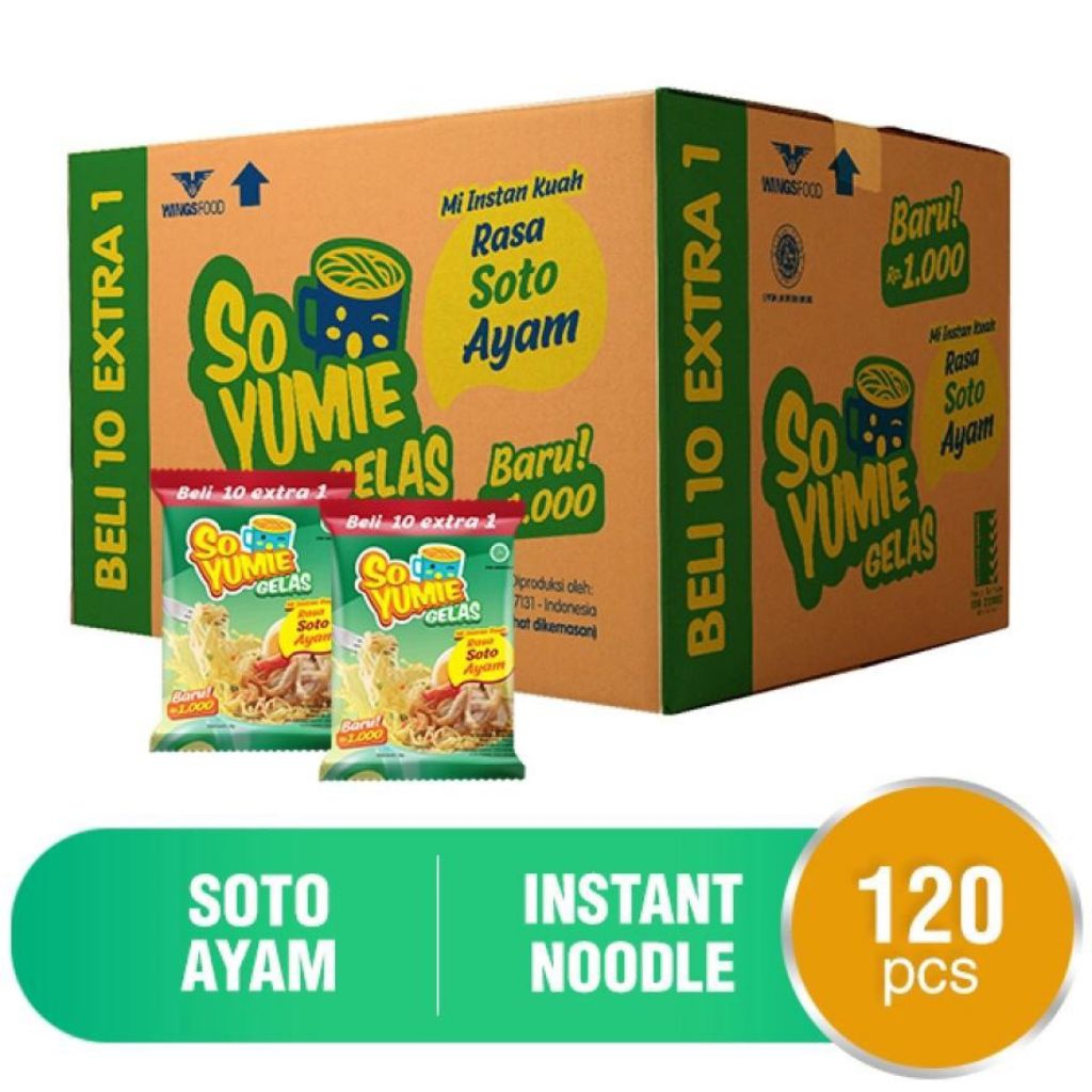 so yummy mi gelas  1Dus 120 Saset