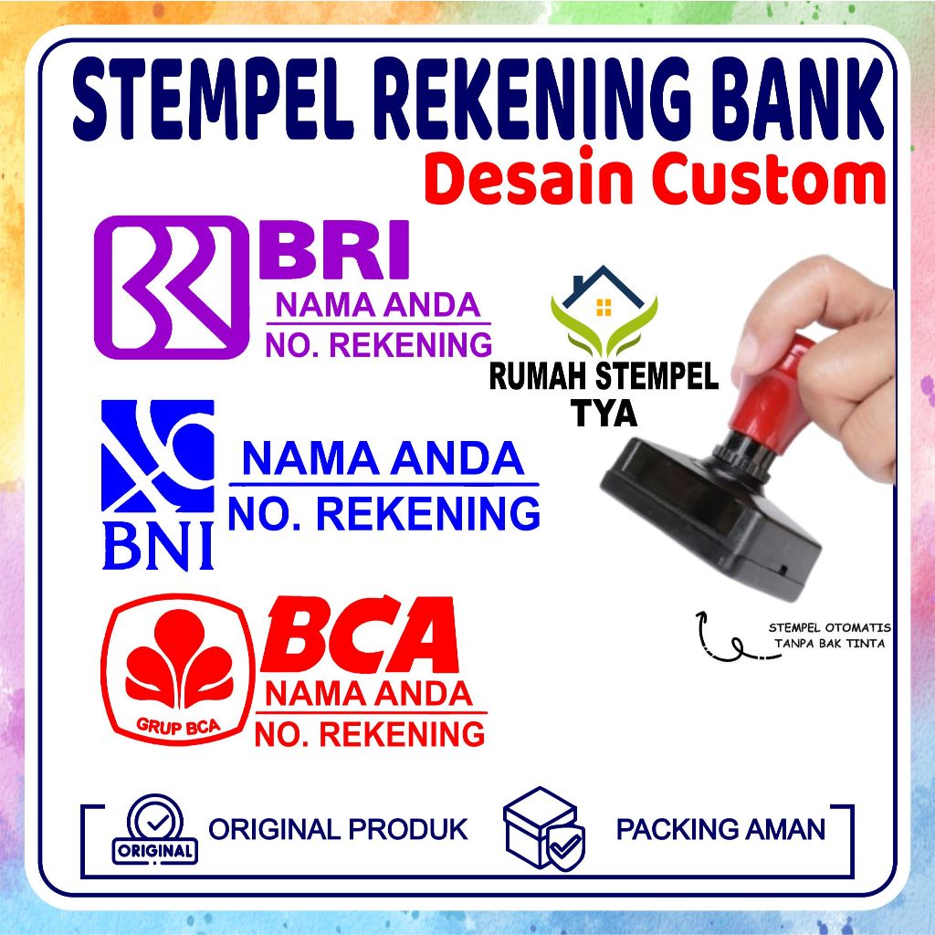 Stempel Rekening Bank Custom / Stempel Otomatis Rekening Bank / Stempel Rekening Bank Siap Pakai