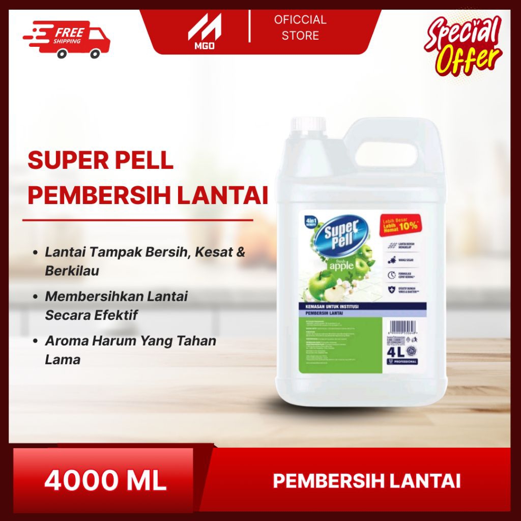 SUPER PELL Profesional - Pembersih Lantai Aroma Apel