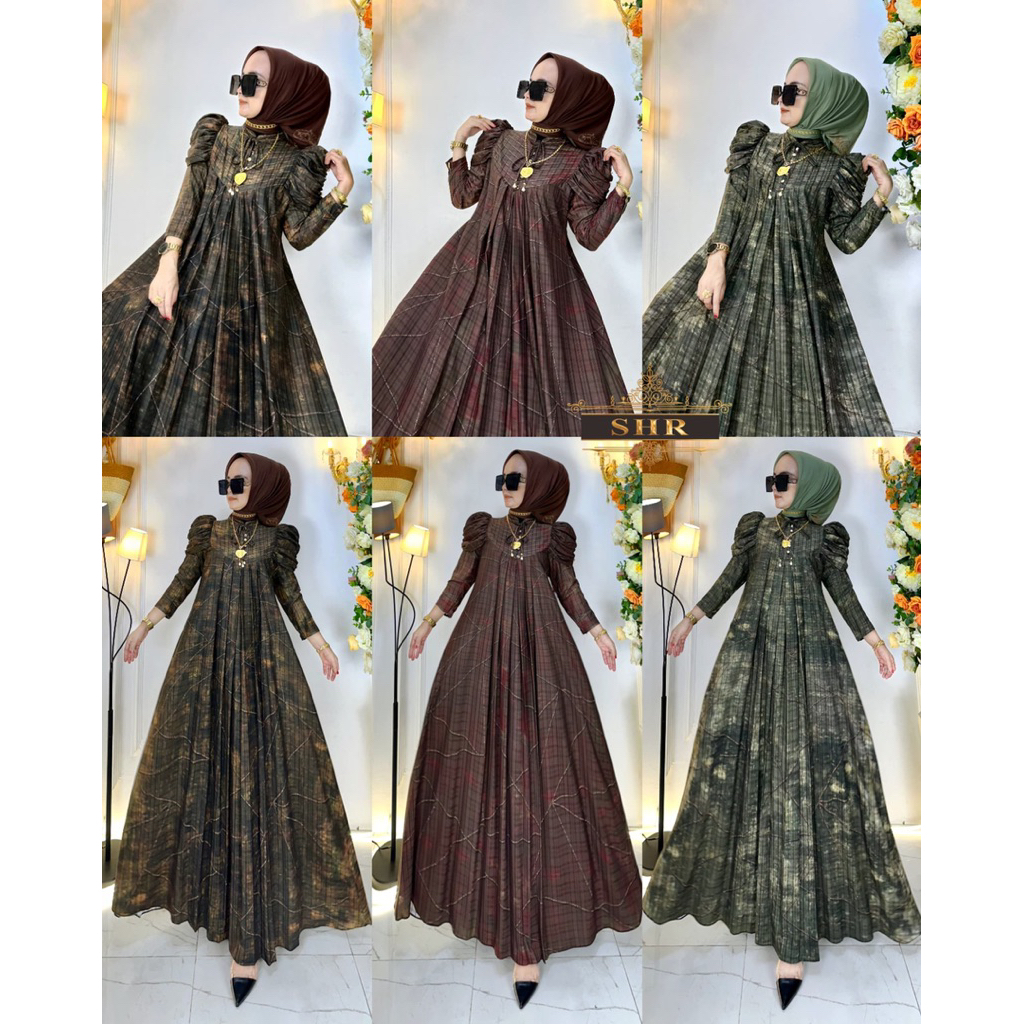 NEW SHR MAXI DRESS PRINCES KATUN BKK PRINT ORI SHR 100%
