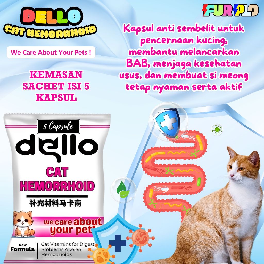 Solusi Sembelit Kucing Sulit Susah Buang Air Besar Pup Poop BAB Wasir Konstipasi Ambeien Kapsul Sach
