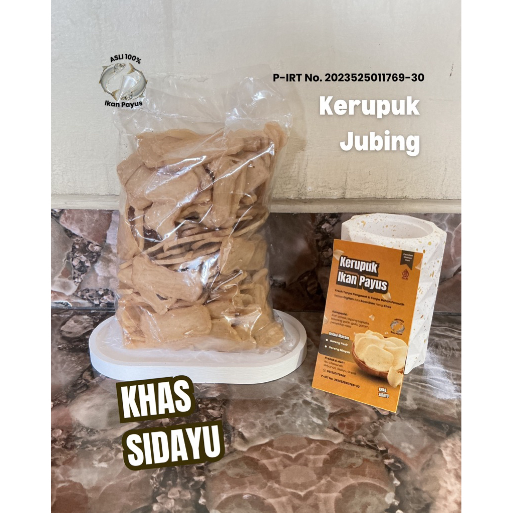 Kerupuk Mentah Bentuk Jubing - Kerupuk Ikan Payus Khas Sidayu Gresik