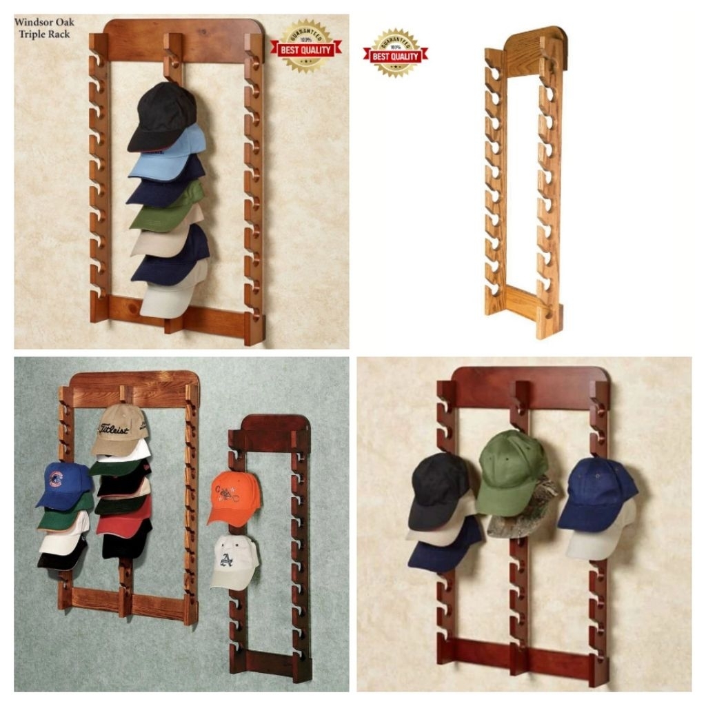 Rak Topi kayu/Hanger/display topi/gantungan topi/rak topi