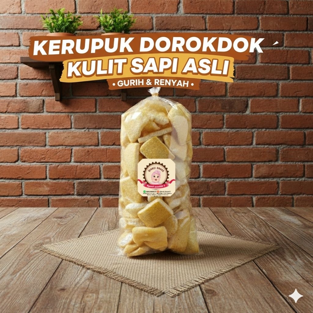 Kerupuk Dorokdok // Kerupuk Kulit Sapi Asli Garut , Gurih , Renyah 125 Gram