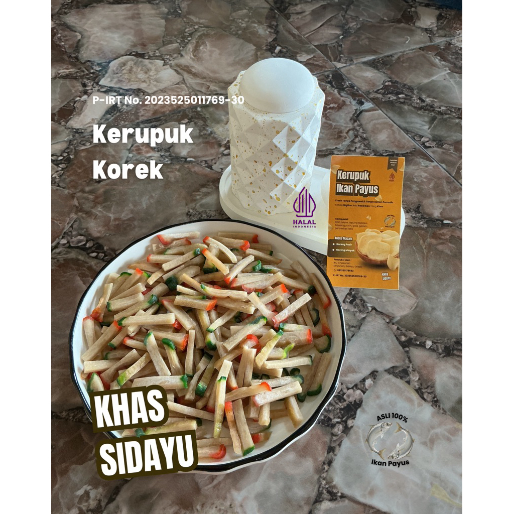 Kerupuk Mentah Bentuk Korek - Kerupuk Ikan Payus Khas Sidayu Gresik