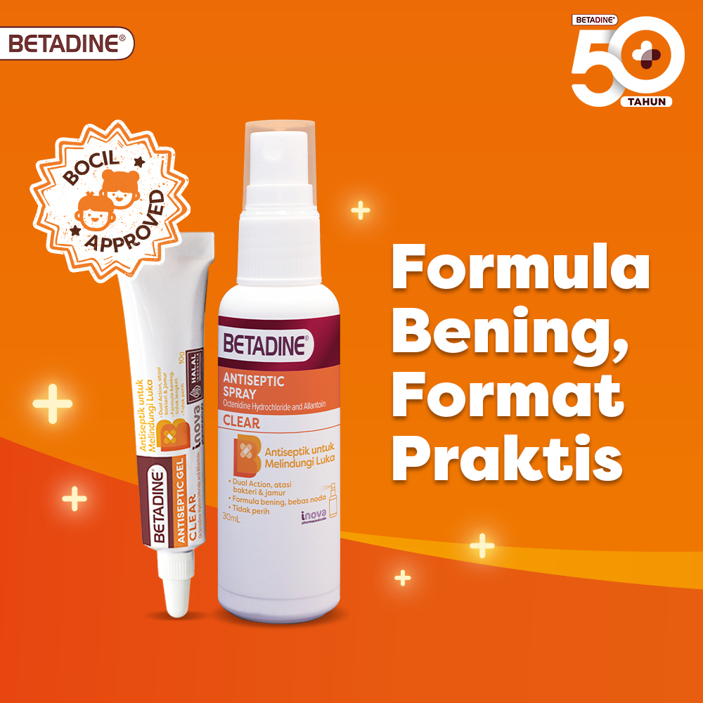 Betadine Antiseptic Spray Clear 30 ml / Antiseptik Spray / Antiseptik Luka