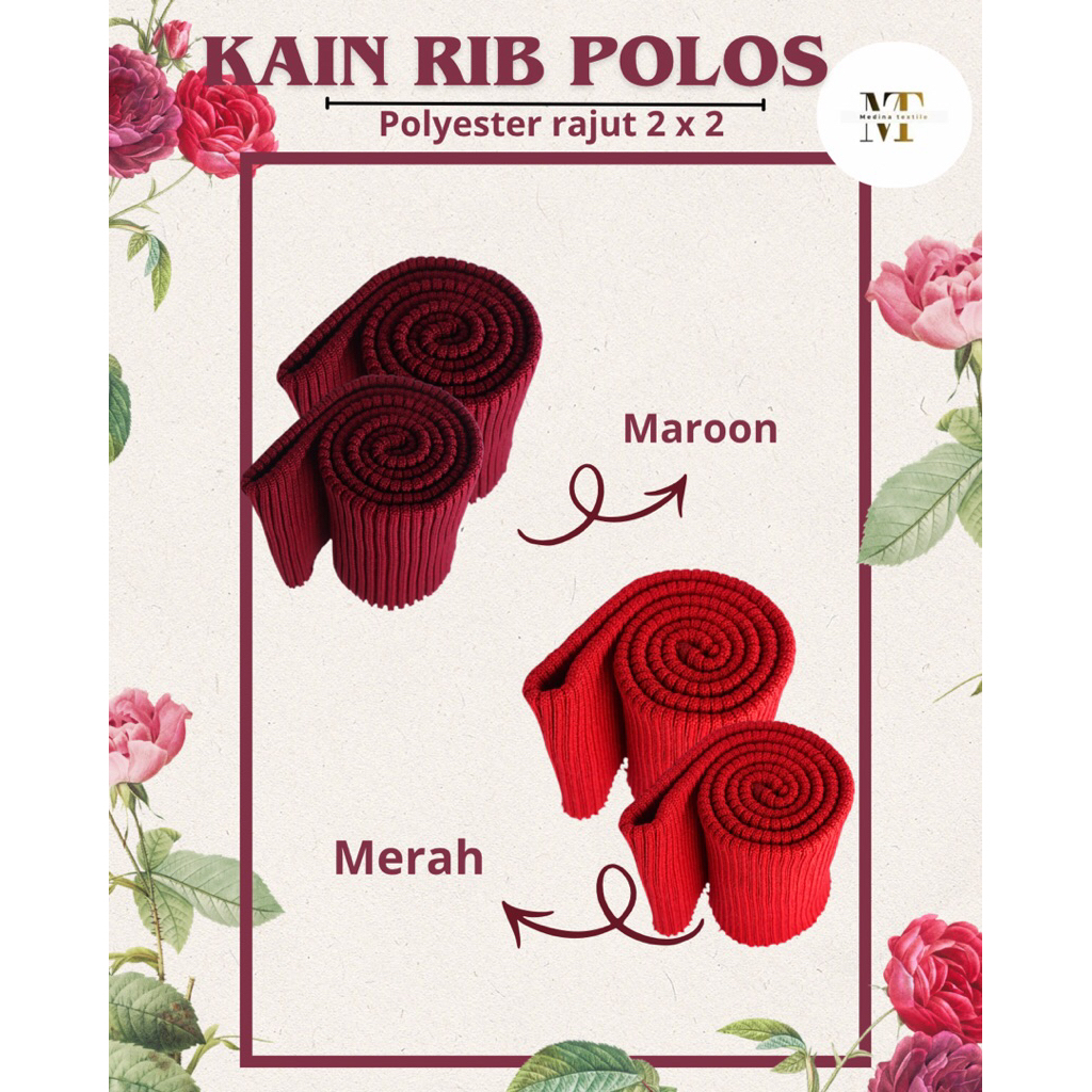 kain Rib/Bur Jaket Rajut 2x2 Polyester untuk jaket Bomber, Riding,dll