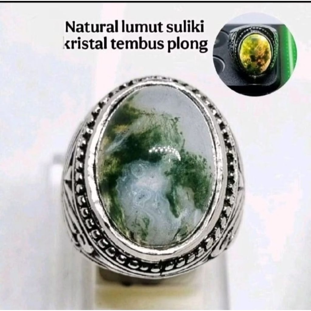 BATU CINCIN LUMUT SULIKI KRISTAL PLONG TEMBUS SENTER NATURAL