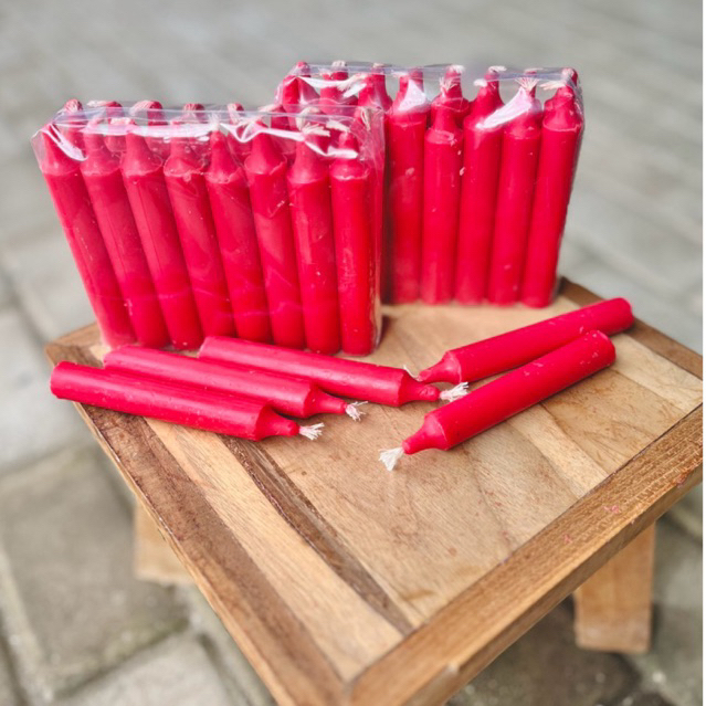 LILIN BATANG MERAH SANGAT AWET(isi 16 batang)