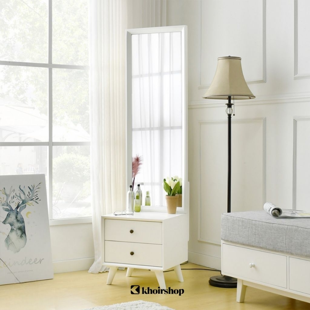 MEJA RIAS MINIMALIS MEJA RIAS KAYU JATI MEJA RIAS KACA PANJANG MEJA KOSMETIK AESTHETIC