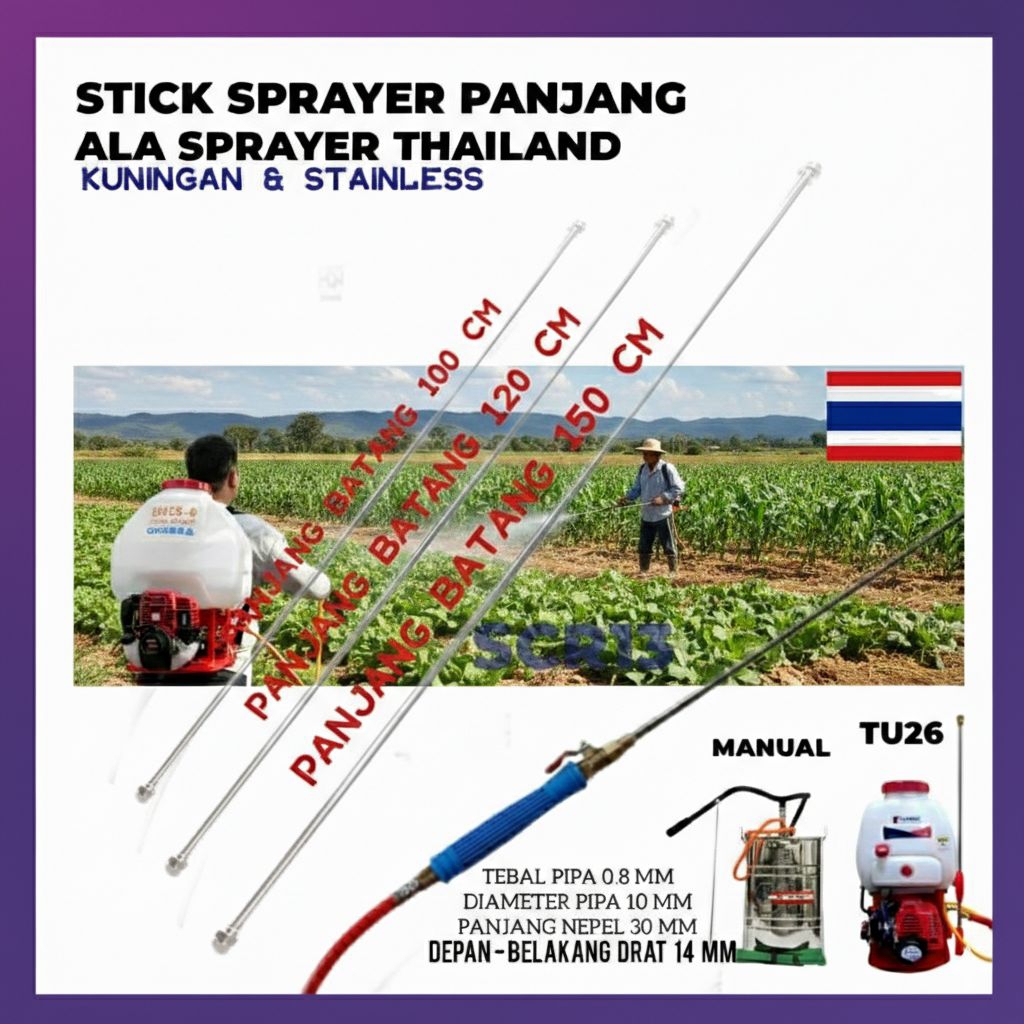 Stik Sprayer Panjang Langsung Untuk Knapsack Sprayer Mesin TU-26