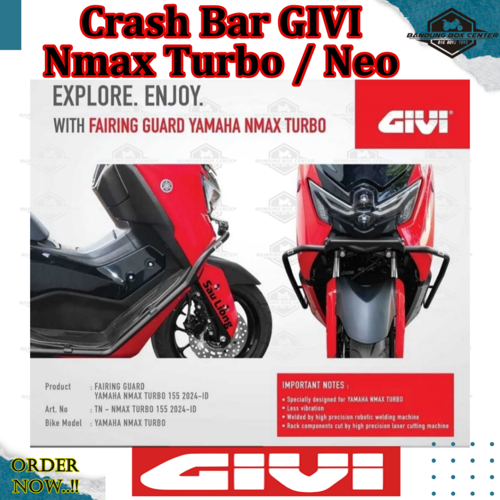 CrashBar GIVI Nmax Turbo Nmax Neo Pelindung Body Yamaha Nmax Tubular Crash Bar Engine Guard GIVI Nma