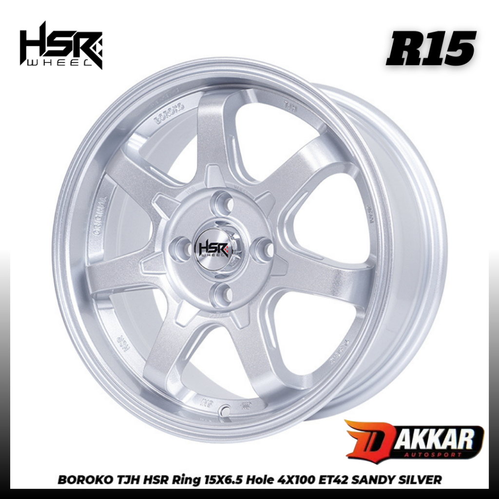 VELG R15 MOBIL HONDA BRIO MOBILIO CITY JAZZ VELG HSR BOROKO TJH R15 PCD 4X100 LEBAR 65 SANDY SILVER