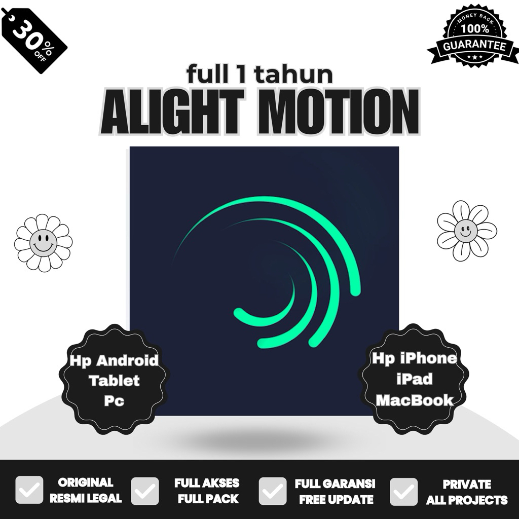 Alight Motion Pro Premium 1 Tahun Full Pack Full Garansi Resmi Legal iOS Dan Android Hp iPhone iPad 