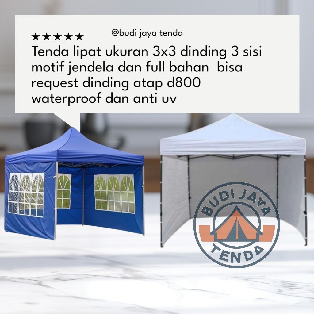 TENDA LIPAT UKURAN 3X3 DINDING MOTIF JENDELA