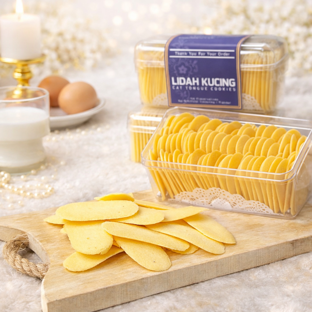 LIDAH KUCING Premium Butter Wisman Renyah | Kue Kering Spesial Lebaran | Kemasan Jar 750ml & Hardtop 350gr by RaMaCheenyah Homef