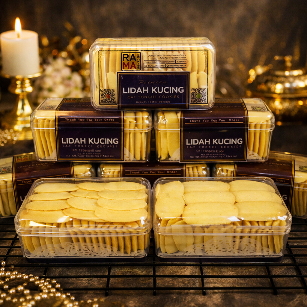 LIDAH KUCING Premium Butter Wisman Renyah | Kue Kering Spesial Lebaran | Kemasan Jar 750ml & Hardtop 350gr by RaMaCheenyah Homef