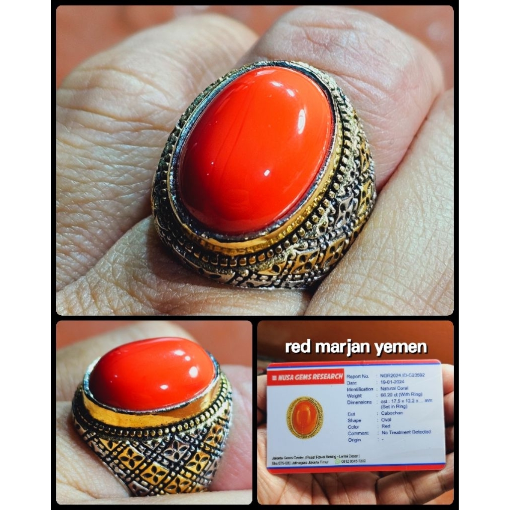 naturall 100% batu akik red coral marjan asli laut merah ya