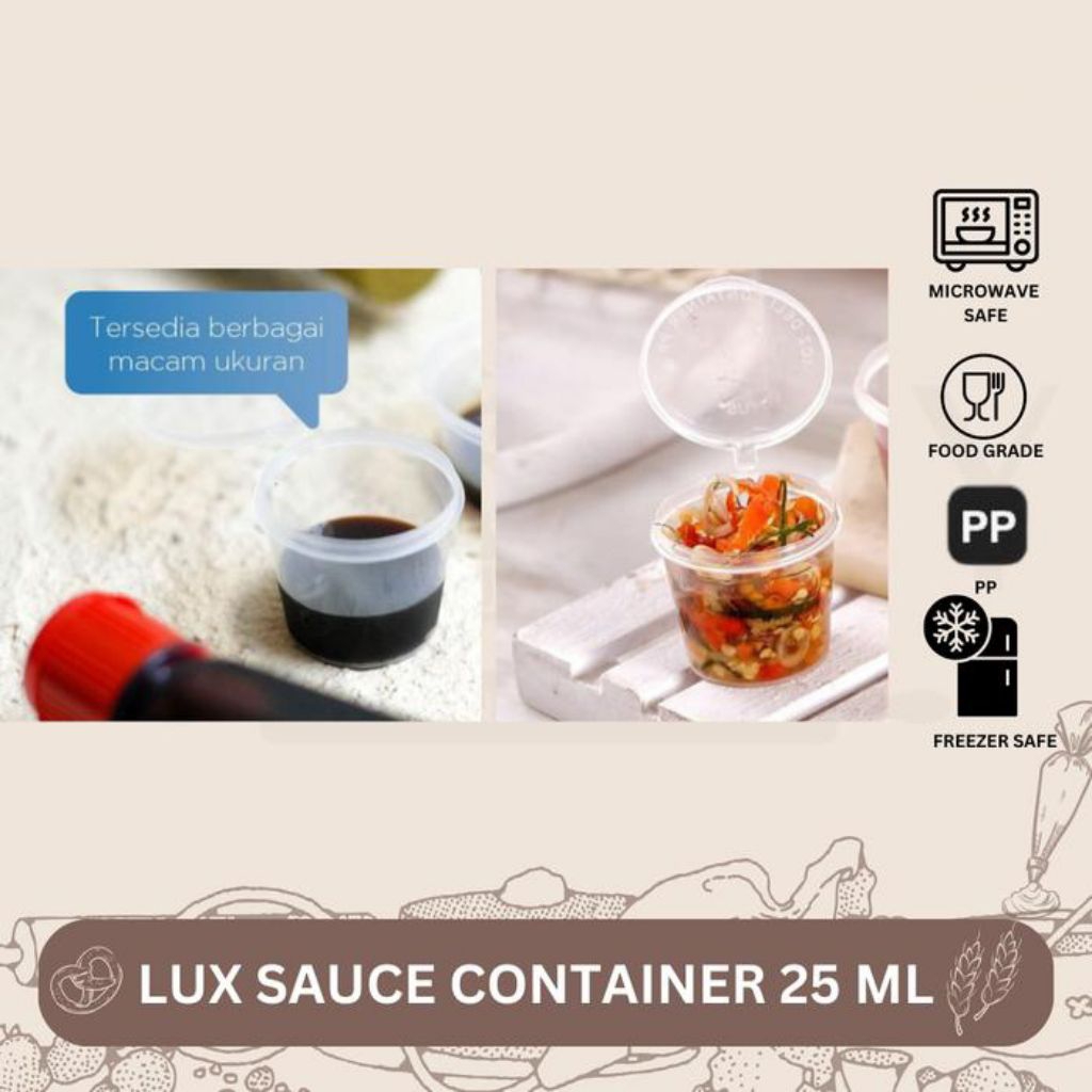 (50 PCS) LUX SAUCE CONTAINER 25 ML / TEMPAT SAMBAL / TEMPAT SAOS / PACKAGING Sauce 1 Pack @10.000 is