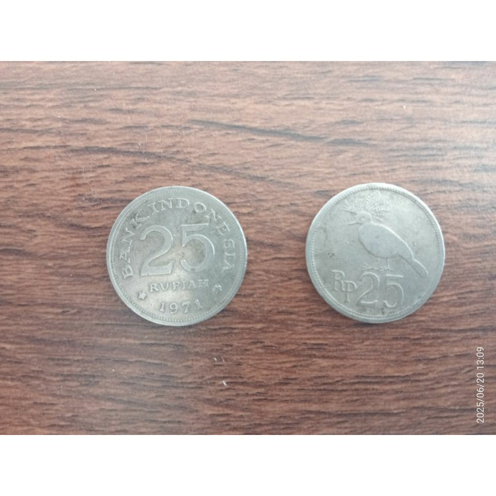 Uang Koin Rp 25 Tahun 1971 dan Tahun 1996