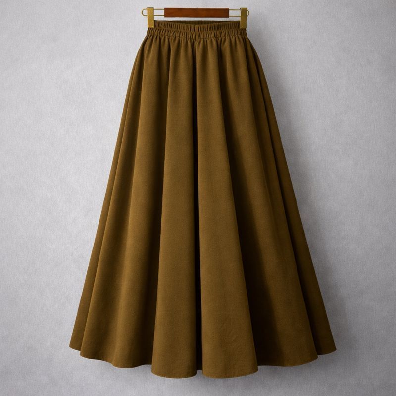 Rok Panjang Wanita WOLFIS Polos Premium Ada Saku Kantong Lebar Payung Flowy Jumbo Bahan Tebal Formal Kerja Kuliah Casual Muslimah by KaRINA