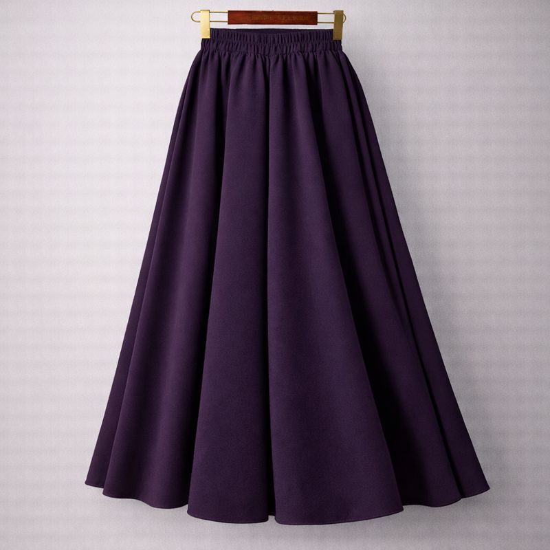 Rok Panjang Wanita WOLFIS Polos Premium Ada Saku Kantong Lebar Payung Flowy Jumbo Bahan Tebal Formal Kerja Kuliah Casual Muslimah by KaRINA