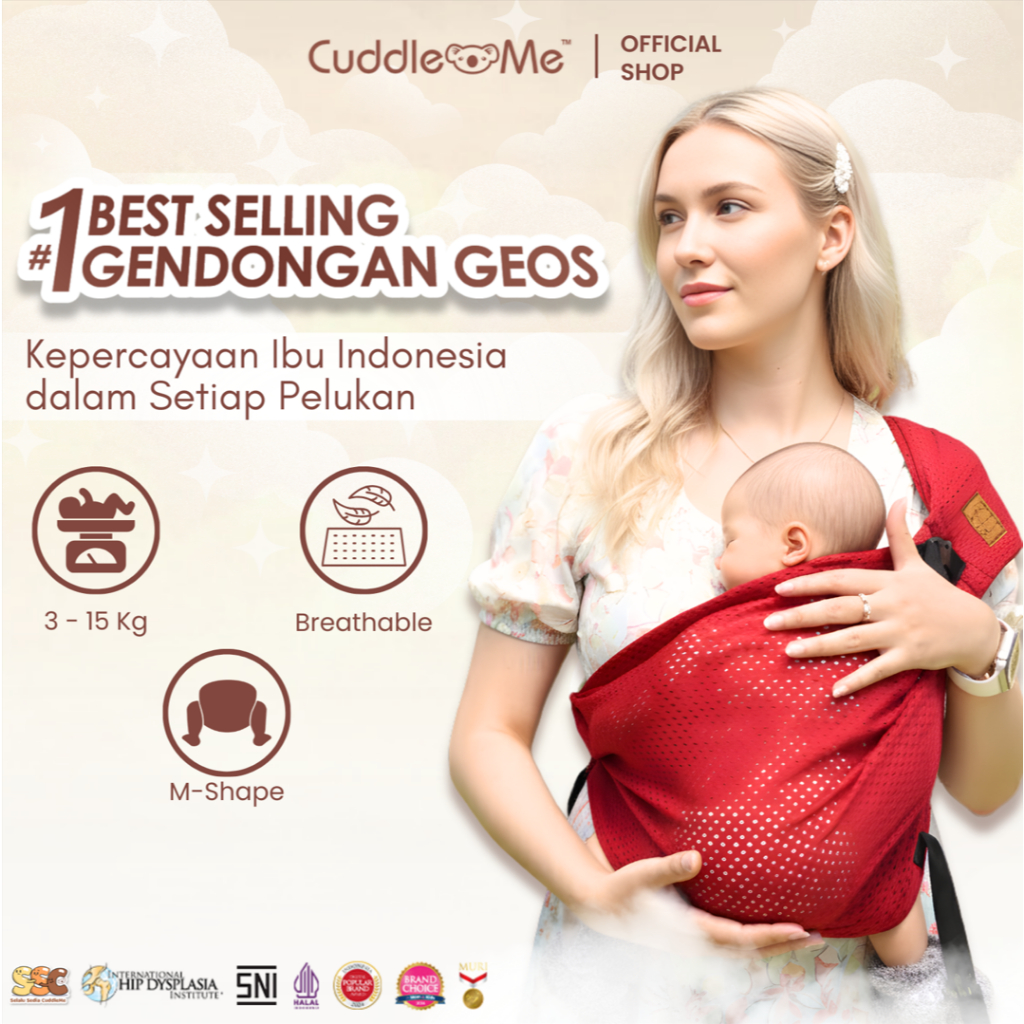 CUDDLEME Gendongan Bayi Geosfit Air Gendongan Bayi Samping Instan Premium
