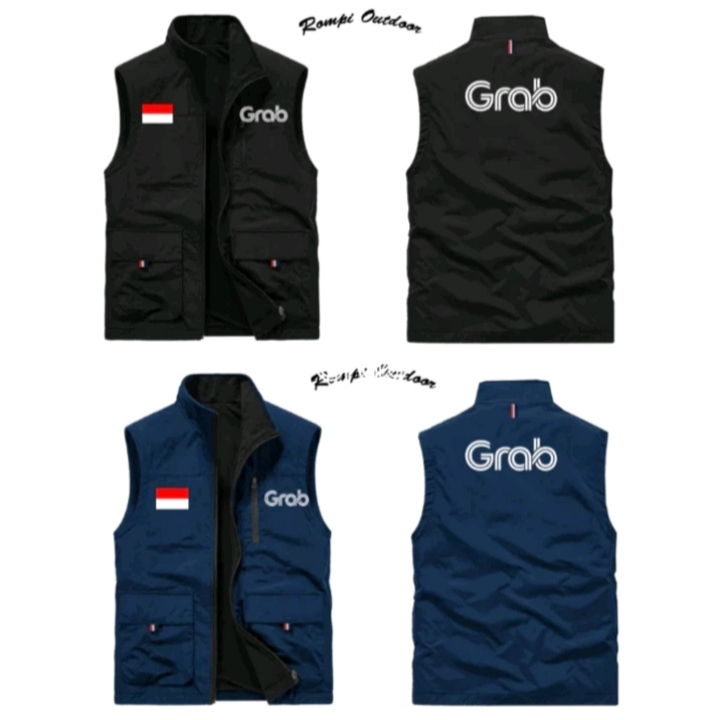 BEST SELLER - Rompi Hiking Grab Pria Terbaru Original Jaket Rompy Grab Rompy Ojol Murah Rompi Grabbi