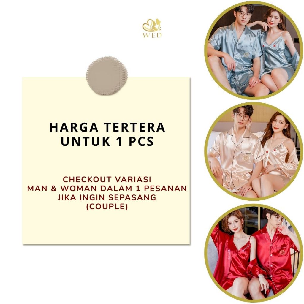 BEST DEALS WED Kimono Baju Tidur Piyama Couple Pria dan Wanita / Piyama Pengantin Wedding Baju Tidur
