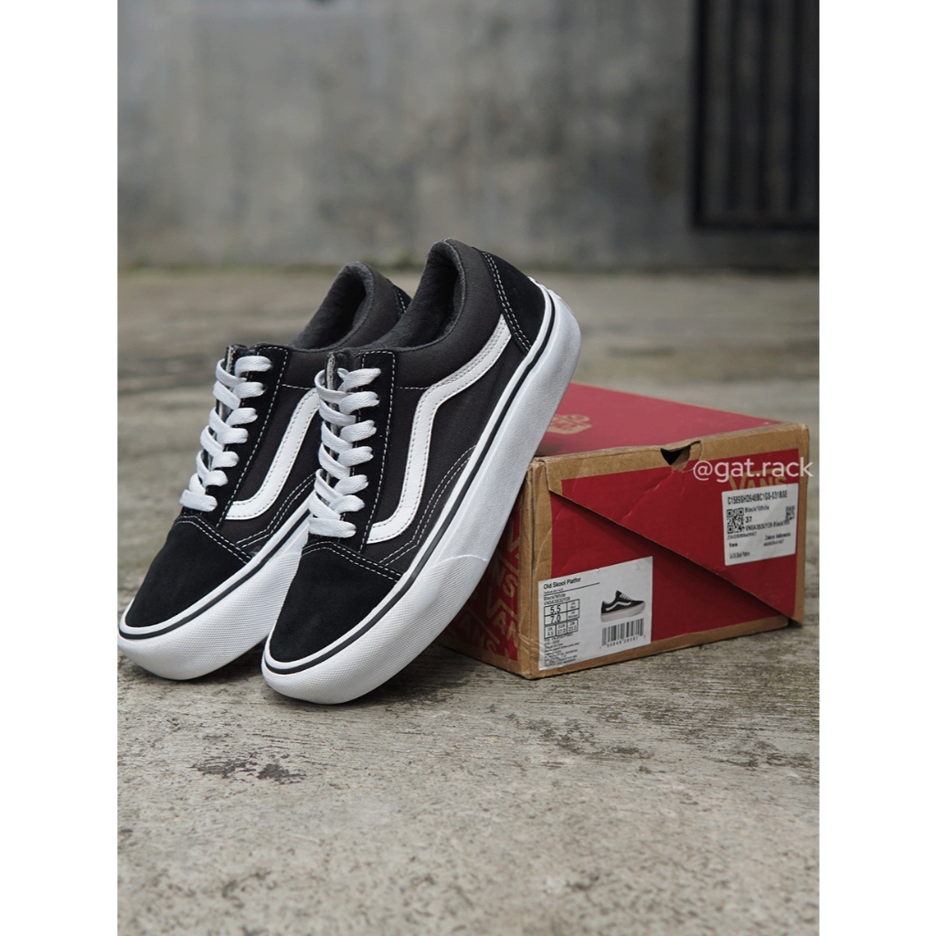 VANS OLD SKOOL PLATFORM Size 37 / 23.5 cm Preloved Fullset Box OG 100% Original Resmi PT. Navya - GR